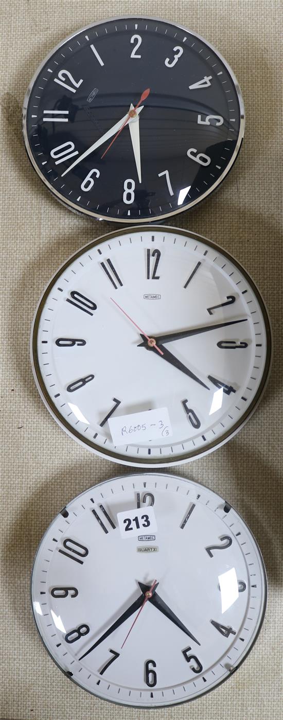 Three 1960s Metamec wall timepieces